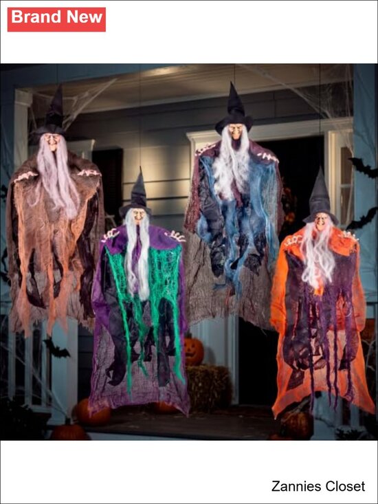 Other - 👻 JOYIN 4 Pcs Hanging Witch Halloween Decorations Outdoor Indoor Flying